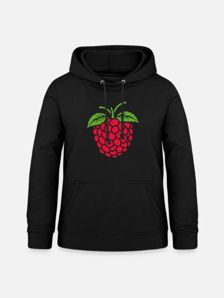 Himbeere - Frauen Hoodie - Schwarz