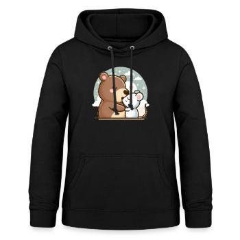 Cuddling Bear And Mouse In Love - Frauen Hoodie - Schwarz - Vorne - AI Model Female 172 light (172cm)