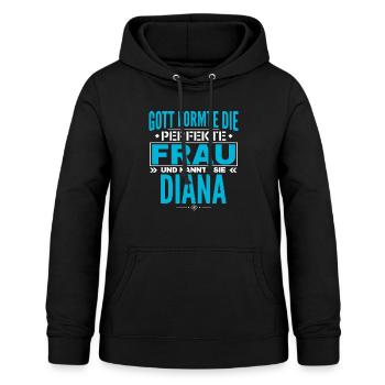 Diana Name Design - Frauen Hoodie - Schwarz - Vorne - AI Model Female 172 light (172cm)