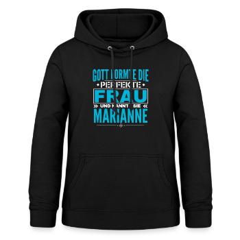 Marianne Nom Design - Sweat à capuche Femme - noir - Devant - AI Model Female 172 light (172cm)