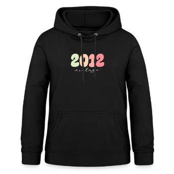 Millésime Millésime 2012 Anniversaire - Sweat à capuche Femme - noir - Devant - AI Model Female 172 light (172cm)
