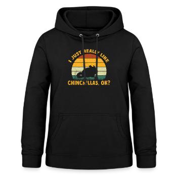 Chinchilla - Frauen Hoodie - Schwarz - Vorne - AI Model Female 172 light (172cm)