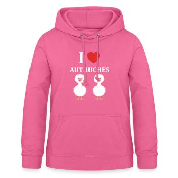 Humour autruche - Sweat à capuche Femme - rose - Devant - AI Model Female 172 light (172cm)