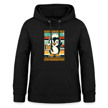 The free beer Fred is called backwards, also the - Women's Hoodie - black - Front - AI Model Female 172 light (172cm)