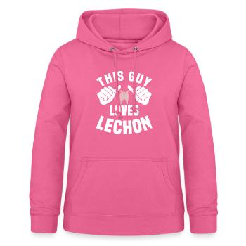 This guy loves lechon - Women's Hoodie - pink - Front - AI Model Female 172 light (172cm)