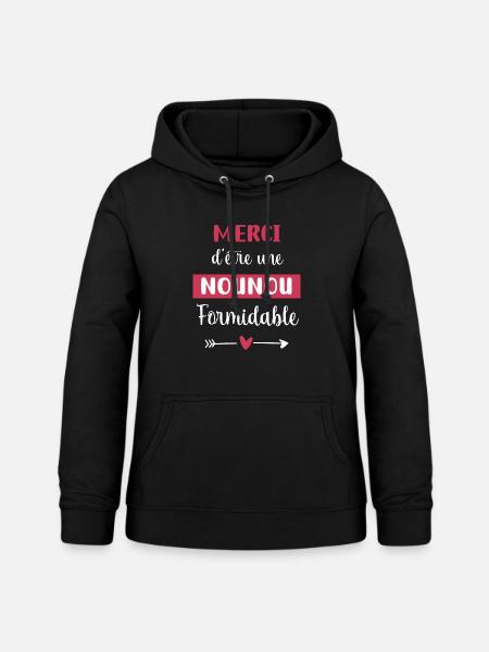 merci nounou formidable - Sweat à capuche Femme - noir
