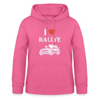 Humour pilote de rallye - Sweat à capuche Femme - rose - Devant - AI Model Female 172 light (172cm)