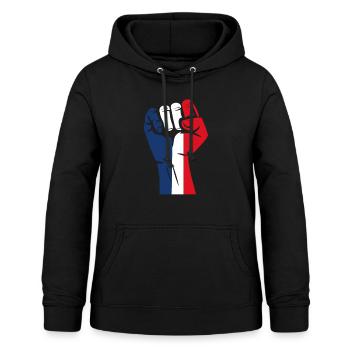 France patriote - Sweat à capuche Femme - noir - Devant - AI Model Female 172 light (172cm)