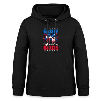 Vogelbeobachter durch Vögel abgelenkt - Frauen Hoodie - Schwarz - Vorne - AI Model Female 172 light (172cm)