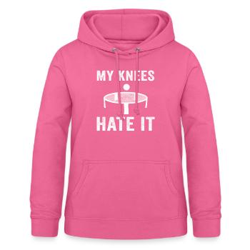 Mes genoux le détestent Roundnet Spike Ball - Sweat à capuche Femme - rose - Devant - AI Model Female 172 light (172cm)