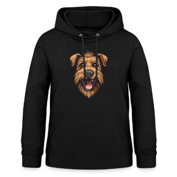 Norfolk Terrier | Cartoon Artwork - Frauen Hoodie - Schwarz - Vorne - AI Model Female 172 light (172cm)