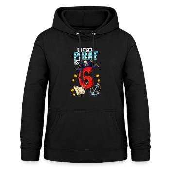 6. Geburtstag Piraten - Frauen Hoodie - Schwarz - Vorne - AI Model Female 172 light (172cm)