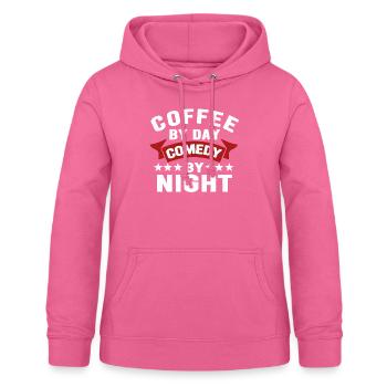 Kaffee bei Tag Comedy bei Nacht Komiker - Frauen Hoodie - Pink - Vorne - AI Model Female 172 light (172cm)