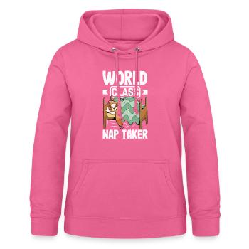 World Class Nap Taker Funny Sloth - Frauen Hoodie - Pink - Vorne - AI Model Female 172 light (172cm)