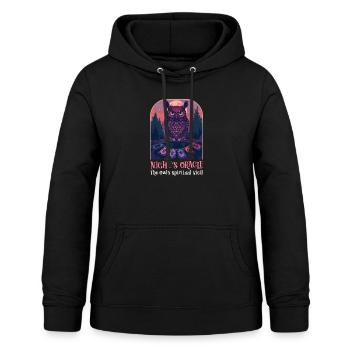 Spirituelle Eulennacht Orakel Eule Spirituelle Wache der Eule - Frauen Hoodie - Schwarz - Vorne - AI Model Female 172 light (172cm)