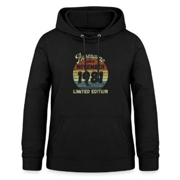 Awesome since November 1981 - Geburtstag - Frauen Hoodie - Schwarz - Vorne - AI Model Female 172 light (172cm)