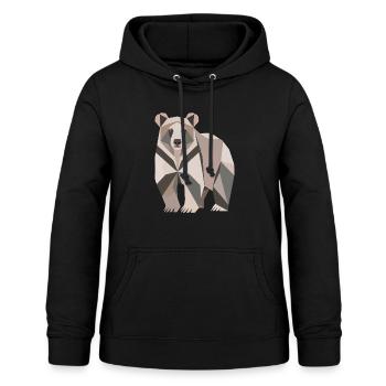 Bär Polygon - Frauen Hoodie - Schwarz - Vorne - AI Model Female 172 light (172cm)