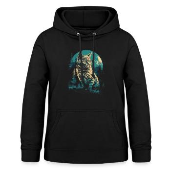 Chat du Bengale - Sweat à capuche Femme - noir - Devant - AI Model Female 172 light (172cm)