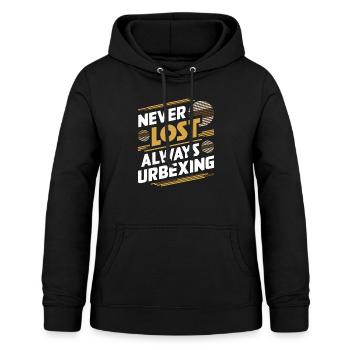 Nie verloren, immer urbexiges Abenteuer - Frauen Hoodie - Schwarz - Vorne - AI Model Female 172 light (172cm)