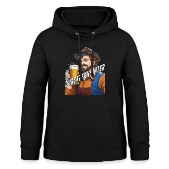 Bière MAN - Sweat à capuche Femme - noir - Devant - AI Model Female 172 light (172cm)