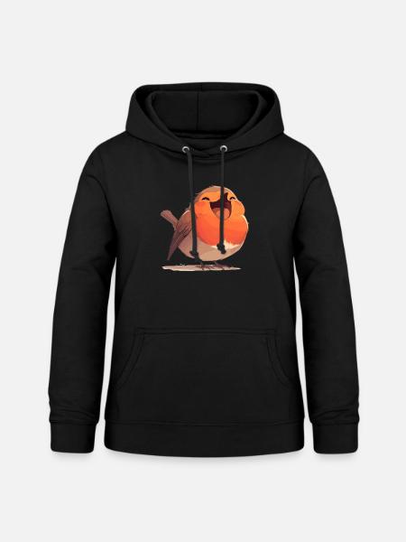 Robin Rotkehlchen - Frauen Hoodie - Schwarz