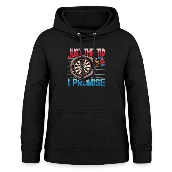 Just the tip funny Dart player and throwing darts - Women's Hoodie - black - Front - AI Model Female 172 light (172cm)
