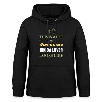 So sieht ein großartiger Aikido-Liebhaber aus - Frauen Hoodie - Schwarz - Vorne - AI Model Female 172 light (172cm)