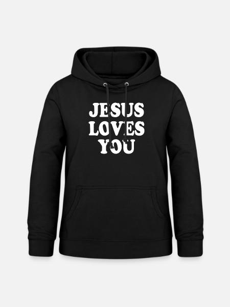 Jesus loves you - Frauen Hoodie - Schwarz