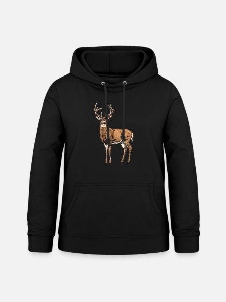 Hirsche Hirsch - Frauen Hoodie - Schwarz