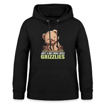 Grizzlis Ours grizzly - Sweat à capuche Femme - noir - Devant - AI Model Female 172 light (172cm)
