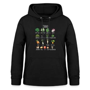 Januar Collage aus saisonalem Obst und Gemüse - Frauen Hoodie - Schwarz - Vorne - AI Model Female 172 light (172cm)
