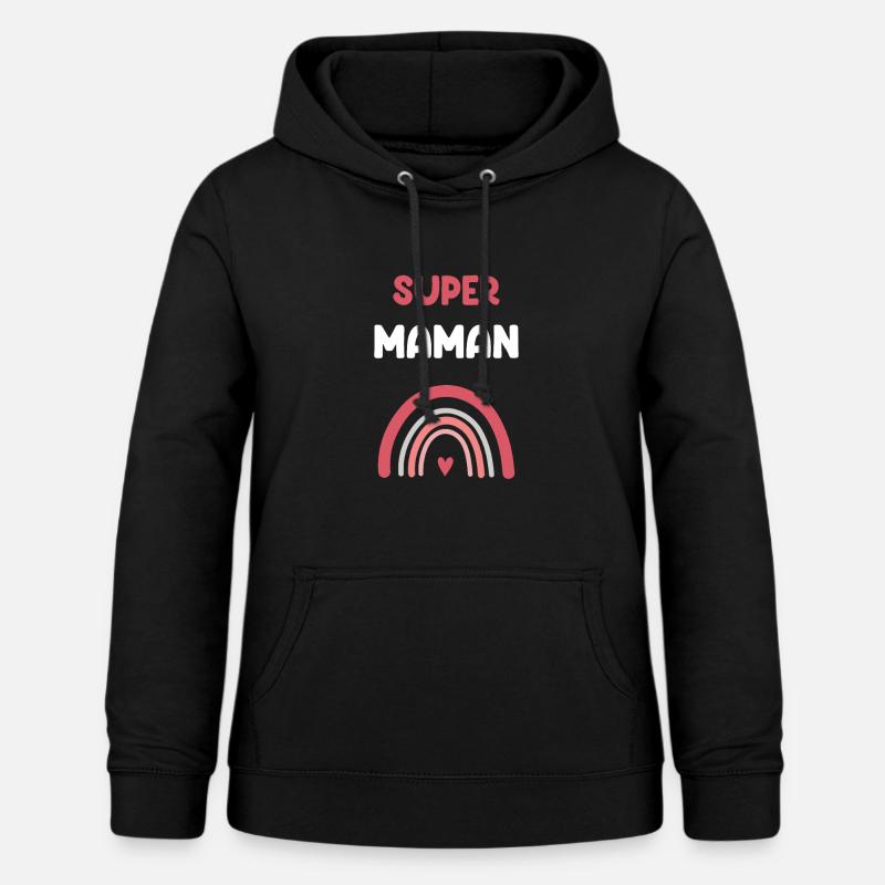 Supermama Regenbogen Mutter Geschenk - Frauen Hoodie - Schwarz