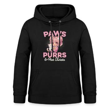 Anime & Chats Kawaii - Sweat à capuche Femme - noir - Devant - AI Model Female 172 light (172cm)