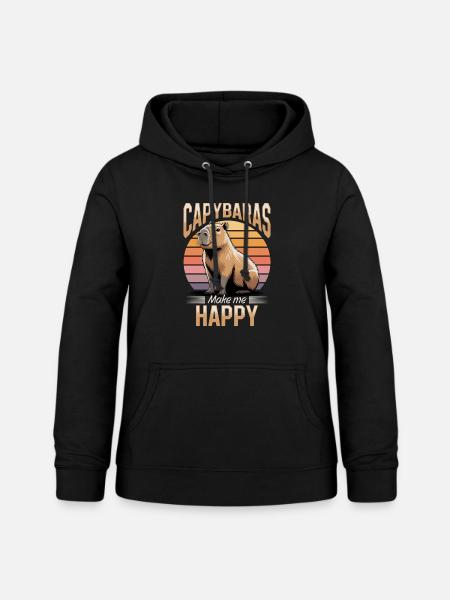 Funny Capybara - Frauen Hoodie - Schwarz