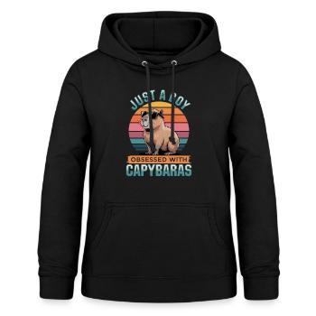 Drôle de Capybara - Sweat à capuche Femme - noir - Devant - AI Model Female 172 light (172cm)