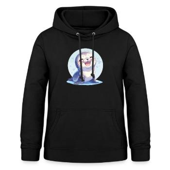 Robben Robbe - Frauen Hoodie - Schwarz - Vorne - AI Model Female 172 light (172cm)