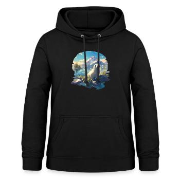 Robben Robbe - Frauen Hoodie - Schwarz - Vorne - AI Model Female 172 light (172cm)