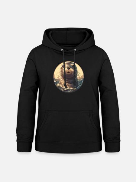 Robben Robbe - Frauen Hoodie - Schwarz