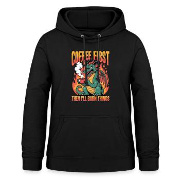 Dragon Coffee Mythical Creatures - Women's Hoodie - black - Front - AI Model Female 172 light (172cm)