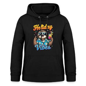 vacances été plage vacancier paresseux plage fête - Sweat à capuche Femme - noir - Devant - AI Model Female 172 light (172cm)