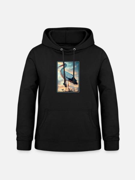 Störche Storch - Frauen Hoodie - Schwarz