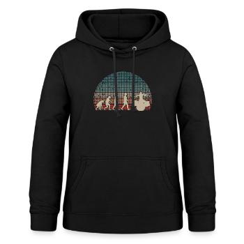 Evolution de l’homme Drums Band Retro Vintage Drummer - Sweat à capuche Femme - noir - Devant - AI Model Female 172 light (172cm)
