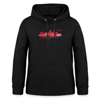 Skyline Barcelona Spanien - Frauen Hoodie - Schwarz - Vorne - AI Model Female 172 light (172cm)