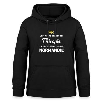 Tshirt NORMANDIE THÉRAPIE - Sweat à capuche Femme - noir - Devant - AI Model Female 172 light (172cm)