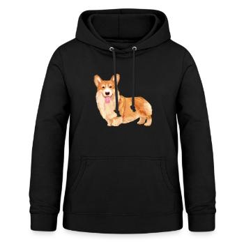 Welsh Corgi - Sweat à capuche Femme - noir - Devant - AI Model Female 172 light (172cm)