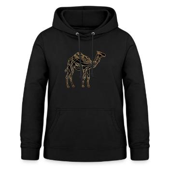 chameau - Sweat à capuche Femme - noir - Devant - AI Model Female 172 light (172cm)