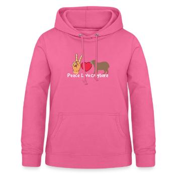 Paix Amour Capybara Capybara Parc animalier - Sweat à capuche Femme - rose - Devant - AI Model Female 172 light (172cm)