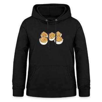 Gefüllte Eier Deviled Eggs - Frauen Hoodie - Schwarz - Vorne - AI Model Female 172 light (172cm)
