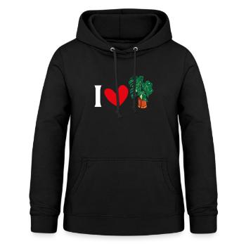 Monstera Deliciosa Albo Plante d’intérieur botanique - Sweat à capuche Femme - noir - Devant - AI Model Female 172 light (172cm)