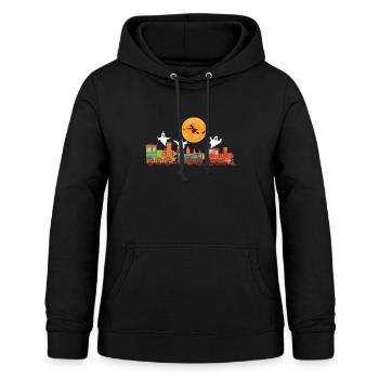 Spooky Ghost Train Boo Trick Or Treat Creepy Lazy - Women's Hoodie - black - Front - AI Model Female 172 light (172cm)